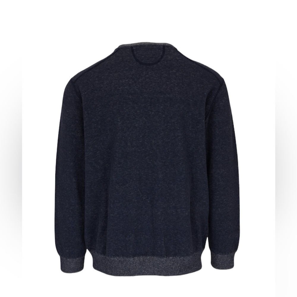 NWT Raffi NWT 100% Cotton Reversible Henley Sweater Midnight Size M - Picture 2 of 2